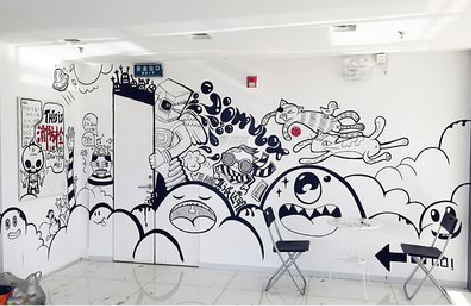 长垣手绘墙并非传统涂鸦。